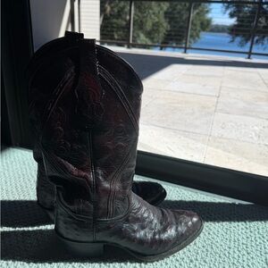 Tony Lama Brown Leather Cowboy Boots